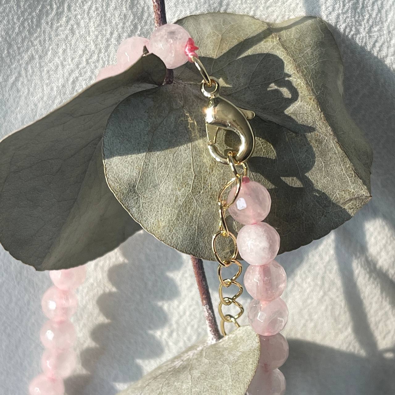 Радуга Самоцветов Колье со вставкой из Розового кварца