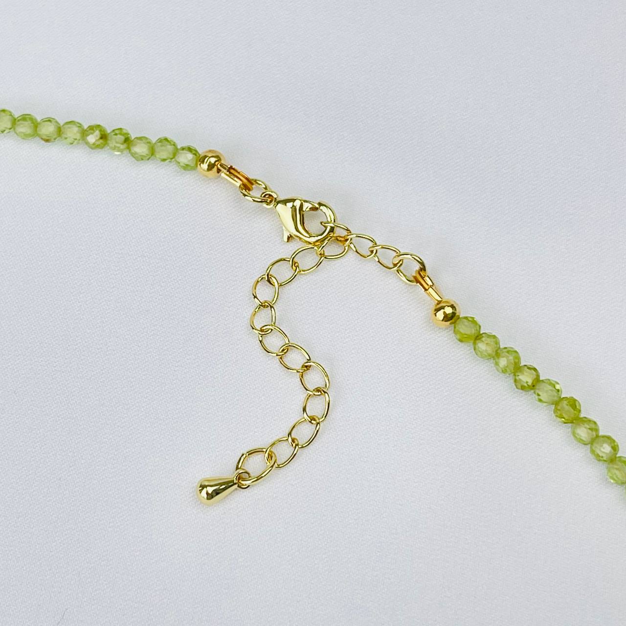 Радуга Самоцветов Колье из Хризолита и Пренита