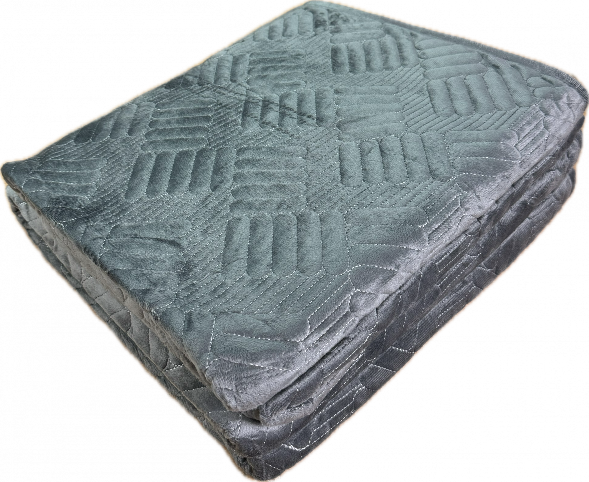 Набор плюшевых дивандеков 08 - 201 БРУСОЧКИ 3 пр р-р 90х210 1 шт и 90х160 2 шт - серый