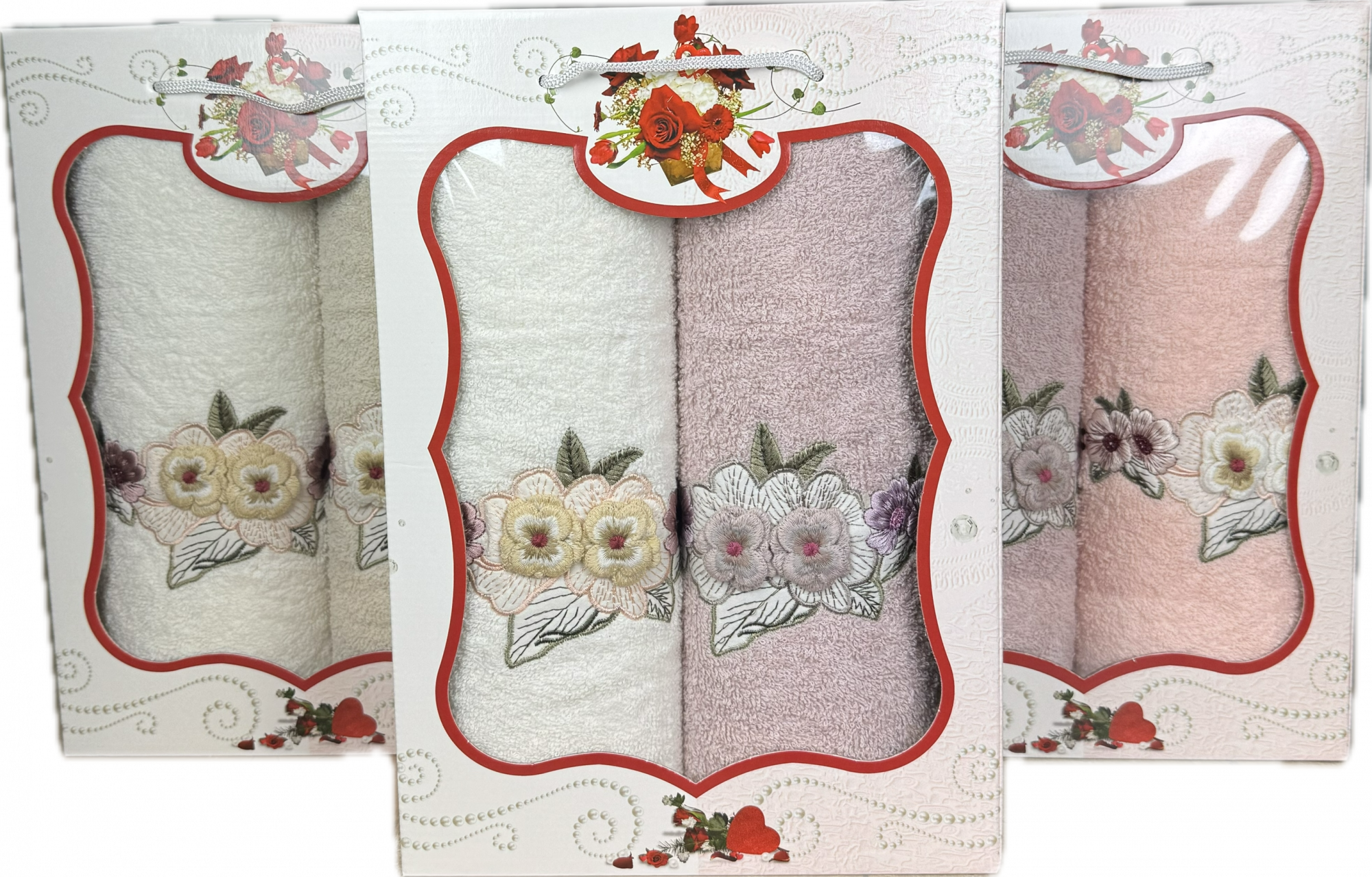 Набор махровых полотенец 12 - 35 ЛИСТ 3D в ассортименте р-р 50х90 2 шт