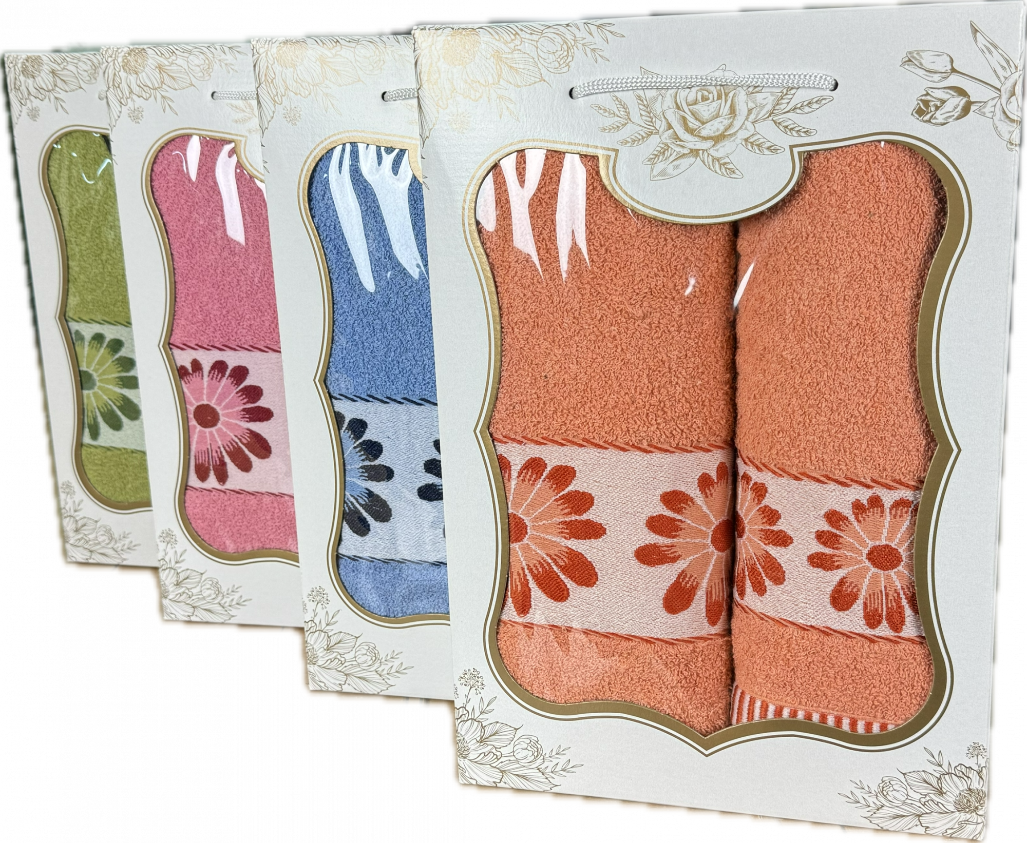 Набор махровых полотенец ДЕЙЗИ 2 пр в ассортименте р-р 70х140 и 50х90