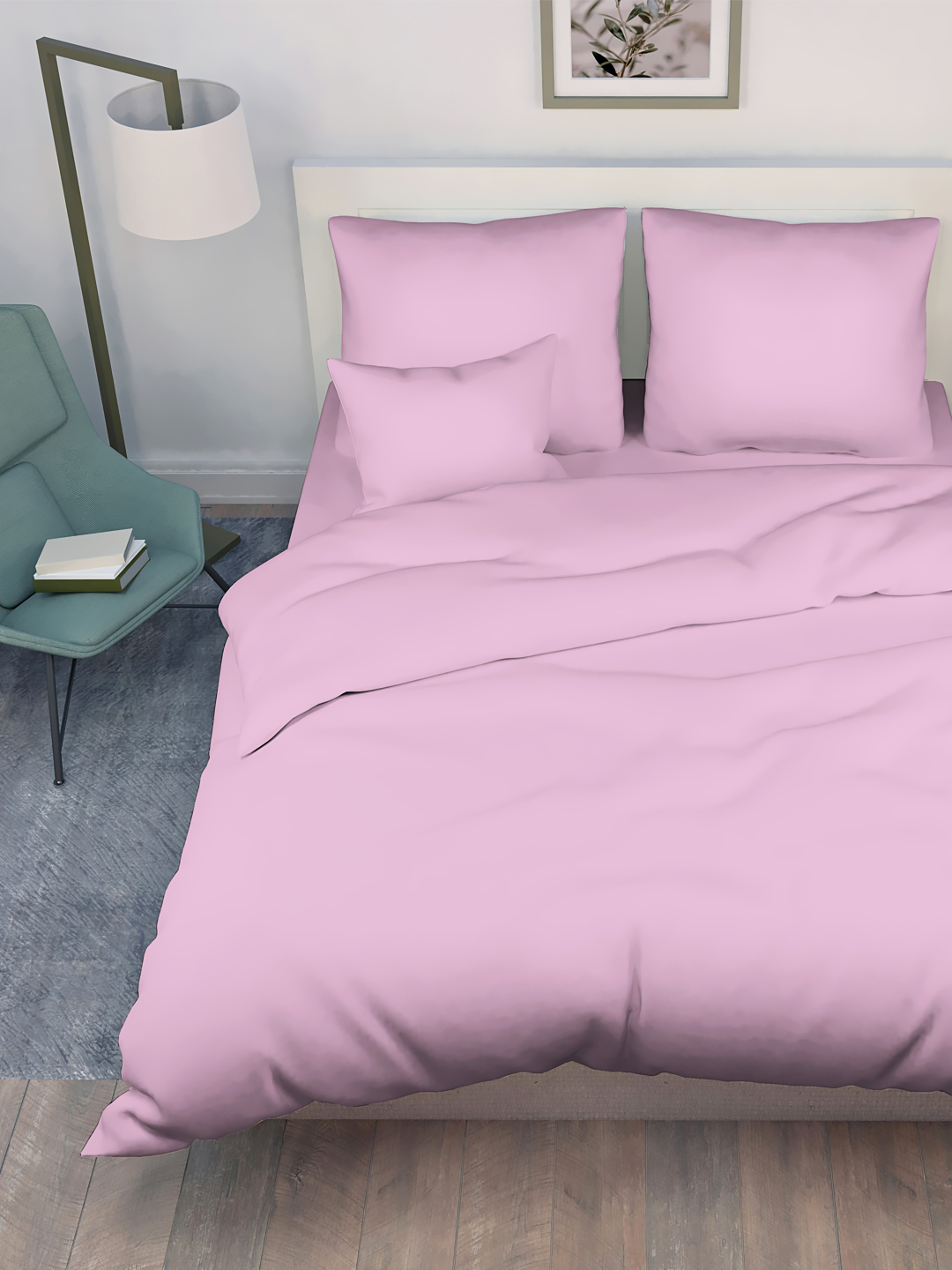 Постельное белье поплин гладкокрашенный - Розовый пион