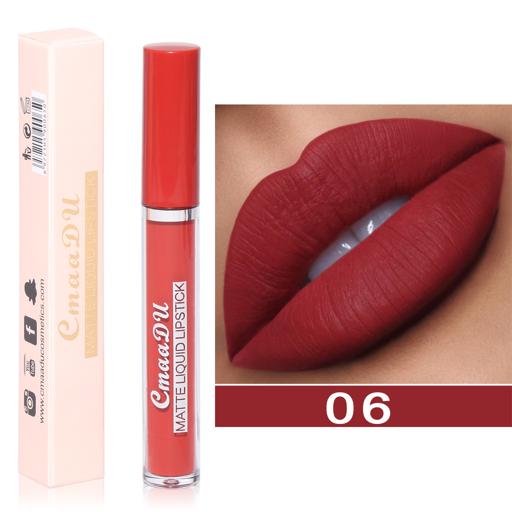 Матовая жидкая помада для губ CmaaDU MATTE LIQUID LIPSTICK оттенок 06