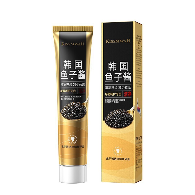 Освежающая зубная паста против налета с экстрактом черной икрой KISSMWAH, 100 гр