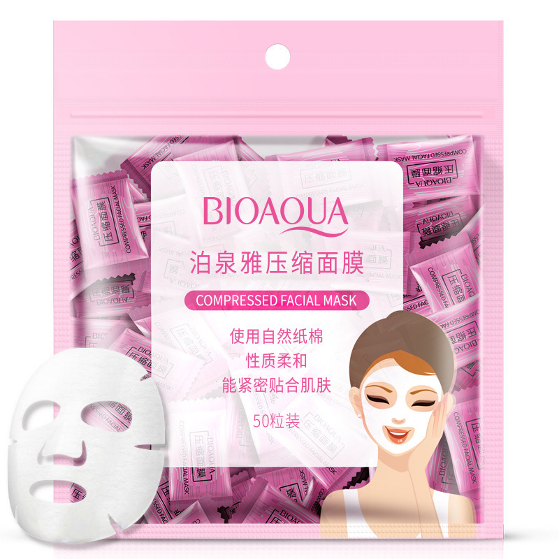 Прессованная маска для лица из натурального хлопка Bioaqua Compressed Facial Mask, 1 шт