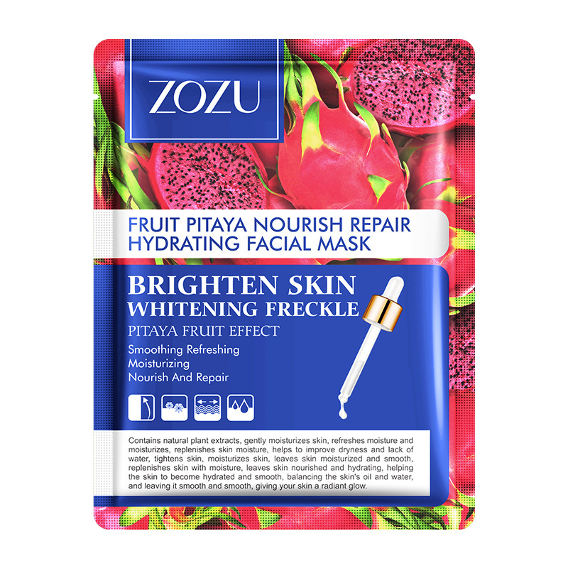 Тканевая восстанавливающая маска для лица с экстрактом питайи ZOZU Fruit pitaya nourish repair hydrating facial mask, 25 гр