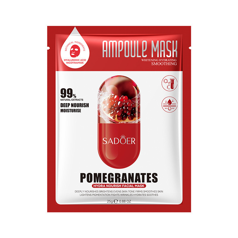 Тканевая маска для лица с экстрактом граната SADOER Pomegranates Hydra Nourush Facial Mask, 25 гр