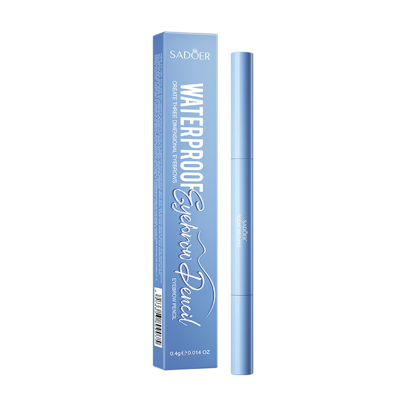 Карандаш для бровей с щеточкой SADOER Waterproof EyebrowPencil, 0.4 гр темно-коричневый