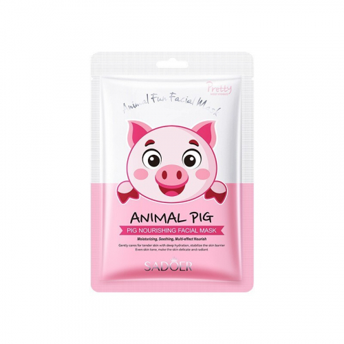 Тканевая маска питательная с рисунком Свинка SADOER ANIMAL PIG Nourishing Facial mask, 25г