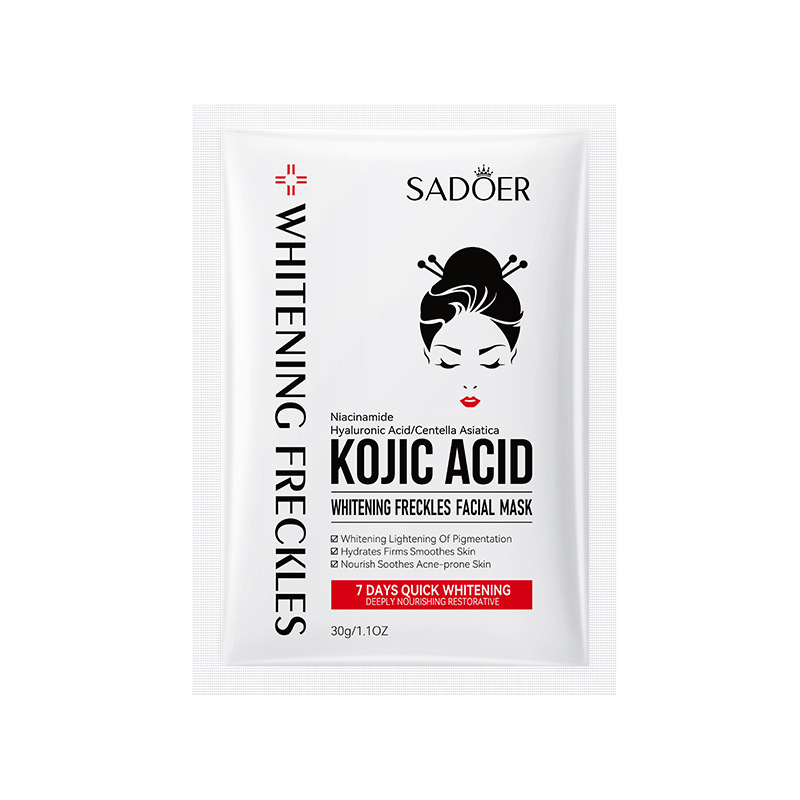 Тканевая маска для лица против веснушек с койевой кислотой SADOER Kojic acid whitening freackles mask, 25 гр
