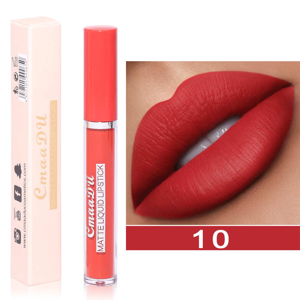 Матовая жидкая помада для губ CmaaDU MATTE LIQUID LIPSTICK оттенок 10