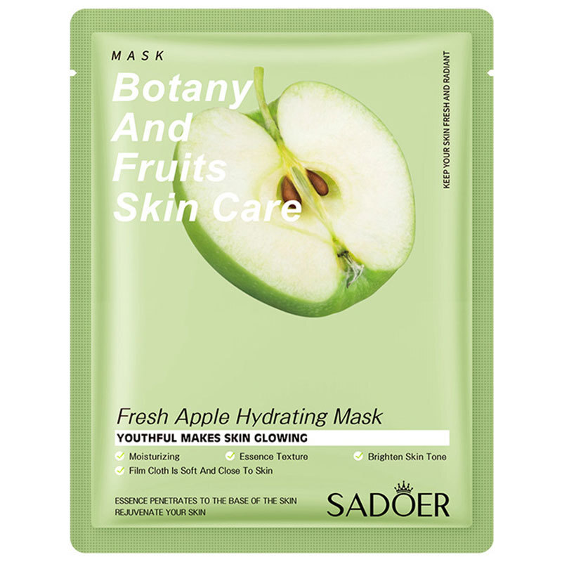 Освежающая тканевая маска для лица с экстрактом яблока SADOER Fresh Apple Hydrating Mask, 25 гр