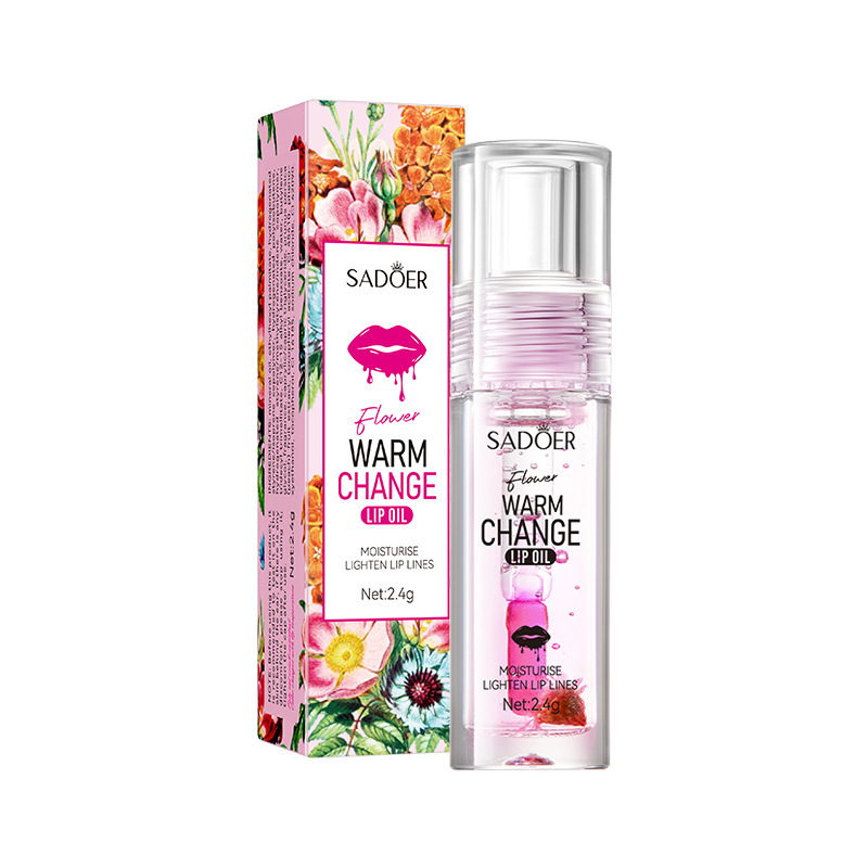 Масло для губ с персиком SADOER Flower Warm Chance lip oil, 2.4 гр