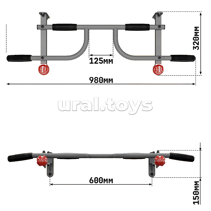 Турник Олимпиец (над дверный) графит