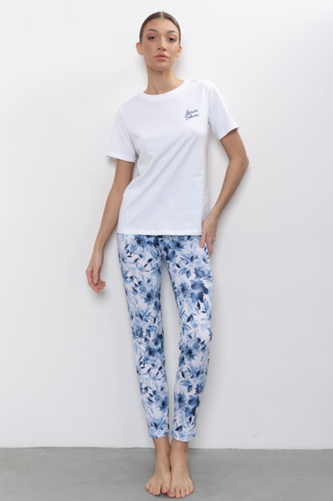 БРЮКИ ЖЕНСКИЕ арт. 6503W-50018.3H-079m Бело-синий