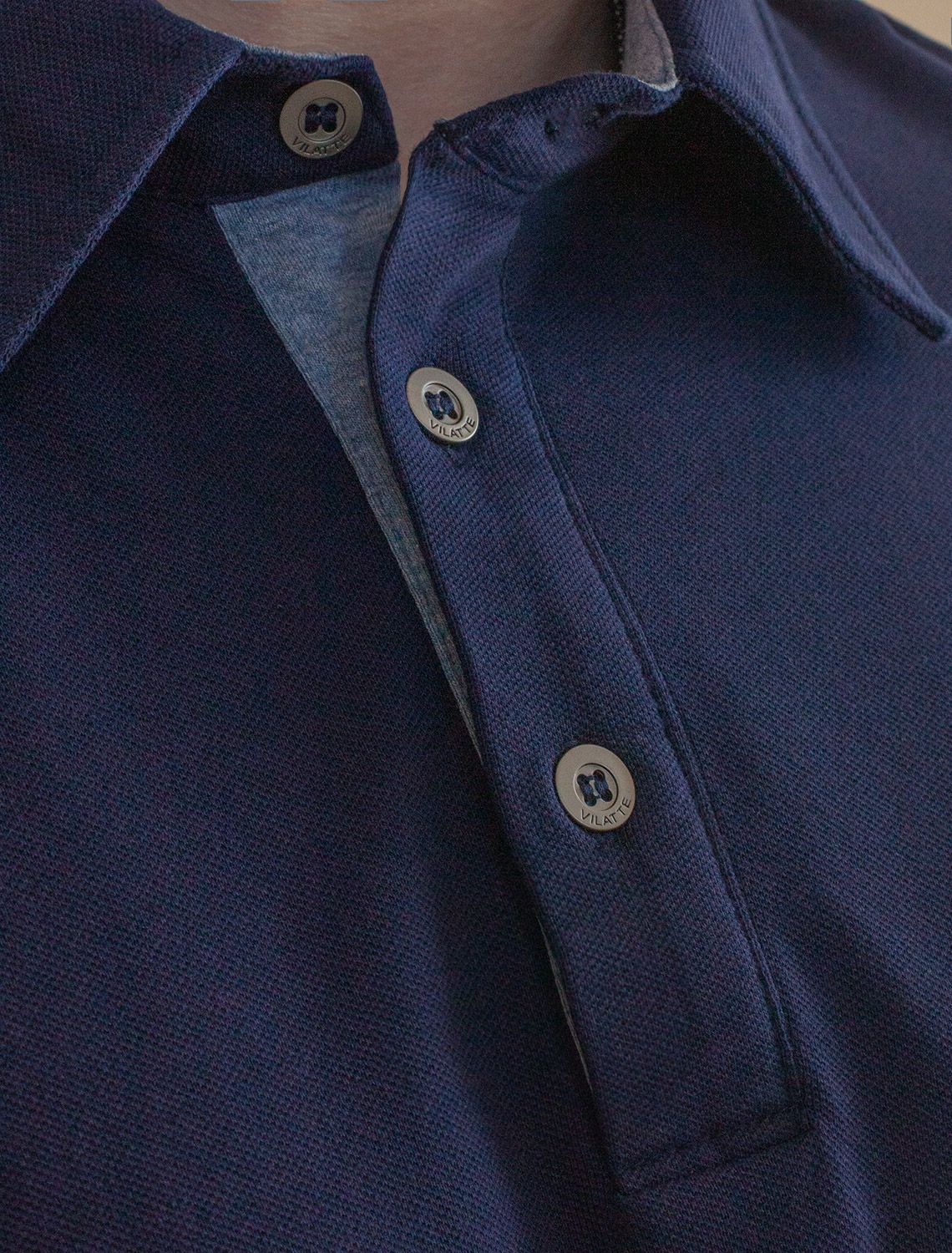 Поло из фактурного хлопка с эластаном