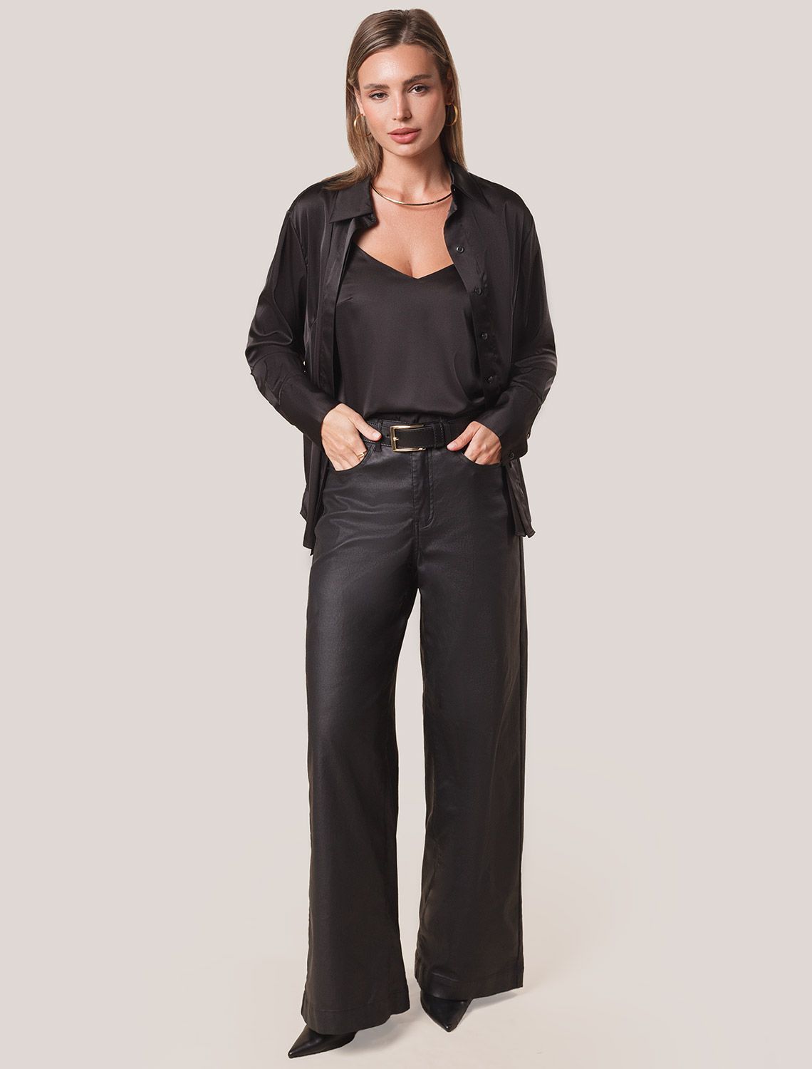 Блузка из сатина с эластаном