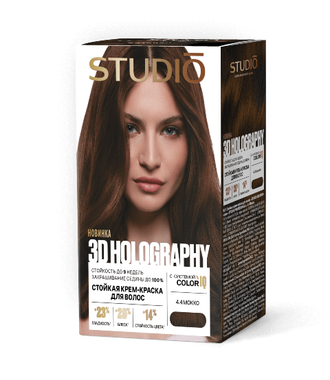 Студио Профешнл 3D Holography 2025 Крем-Краска д/в 4.4 Мокко (50/50/15мл).6 /459239