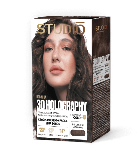 Студио Профешнл 3D Holography 2025 Крем-Краска д/в 3.4 Горький шоколад (50/50/15).6 /459208