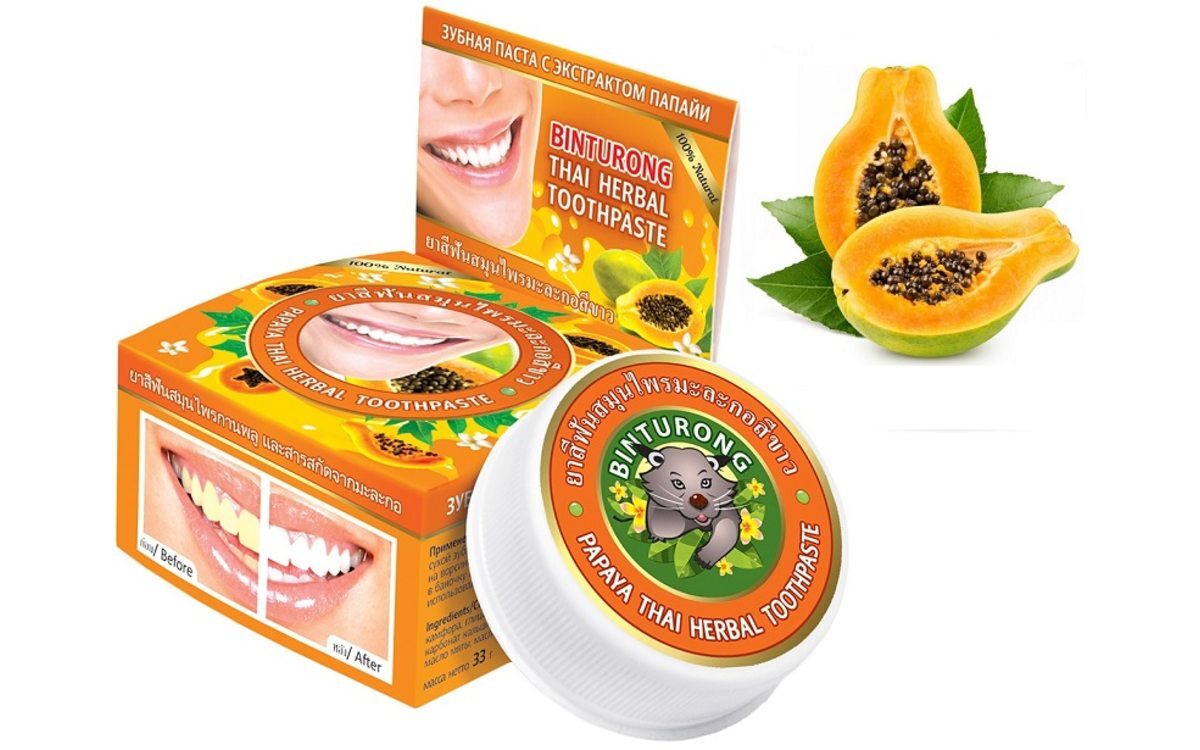 Binturong Зубная паста (33г) с экст.Папайи Thai Herbal .12
