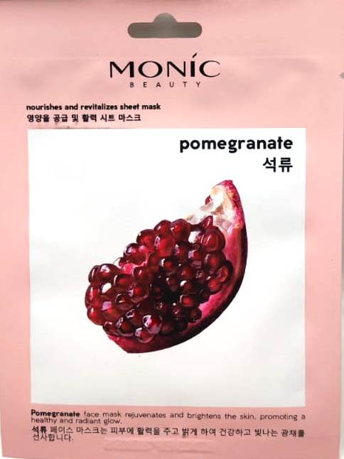 MONIC BEAUTY Тканевая маска для лица Гранат 25мл (*10)