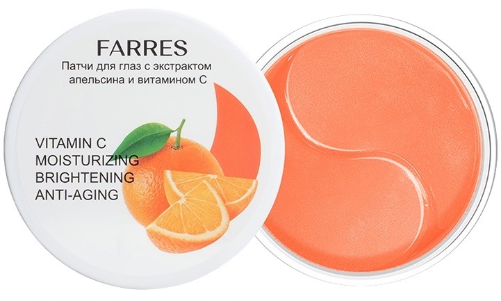 FARRES /9177/ Патчи для глаз с экст.апельсина и витамин C (60шт) 90г .(12)