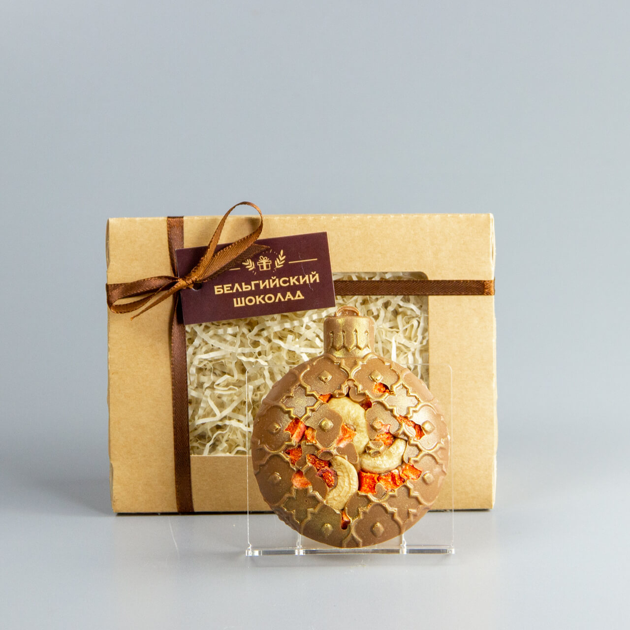 NEW! Шоколадная фигурка сублиматами (9) Клубника и кешью