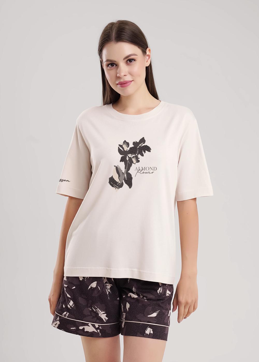 Ст.цена 1790р CLE LP15-1181 Пижама женская LP15-1181 св.бежевый/коричневый