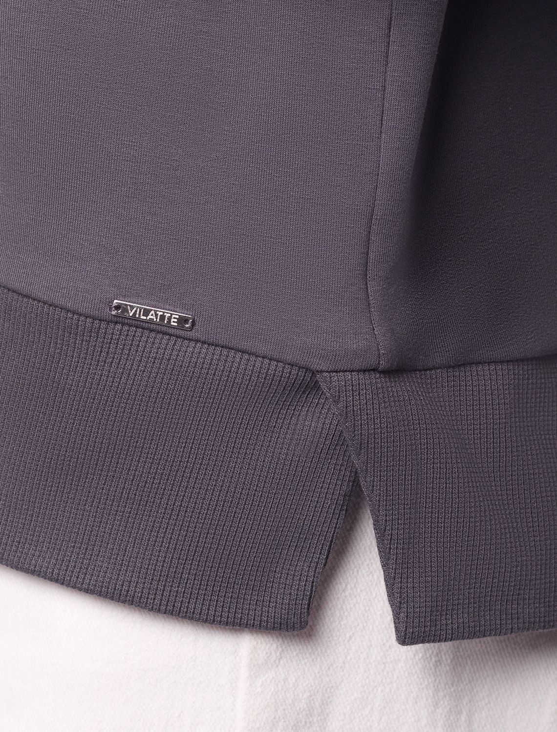 Ст.цена 2490р Свитшот из эластичного футера с авторским принтом D49.072 т.серый_life_is_now