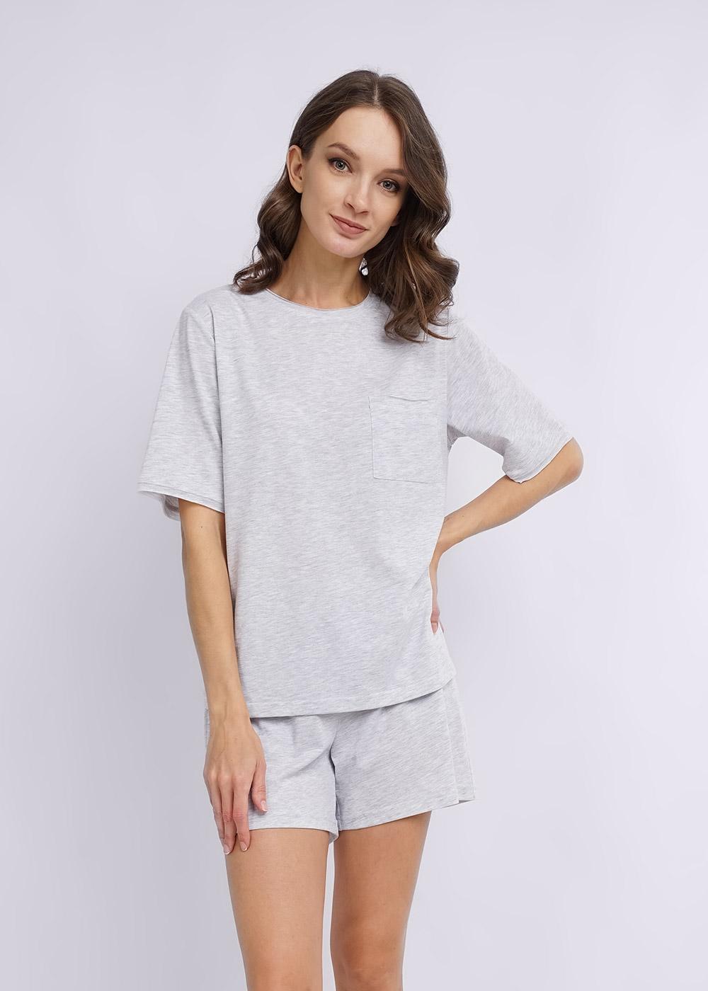 CLE LF23-200 Футболка женская для дома LF23-200 меланж св.серый