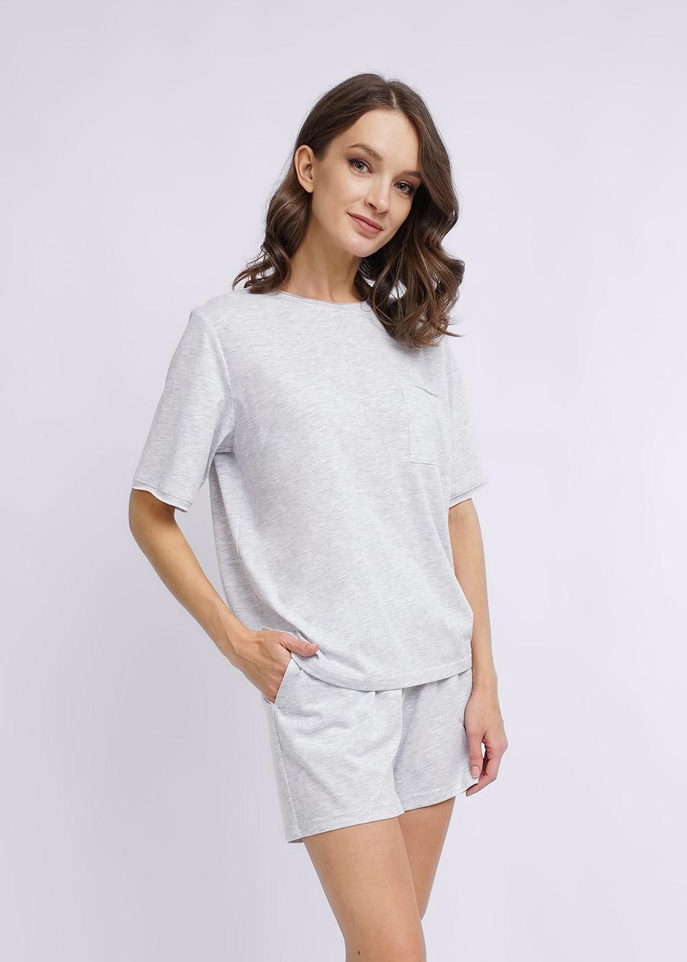 CLE LF23-200 Футболка женская для дома LF23-200 меланж св.серый