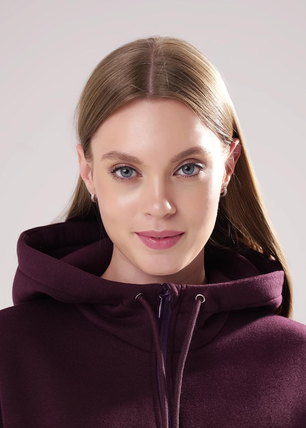 CLE LJ15-106 Толстовка женская LJ15-106 т.бордовый