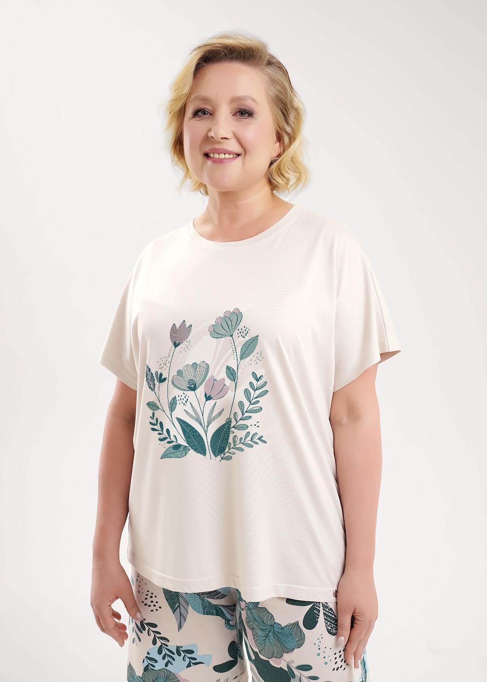 Ст.цена 1690р CLE LP15-1196 Пижама женская LP15-1196 бежевый/св.зелёный