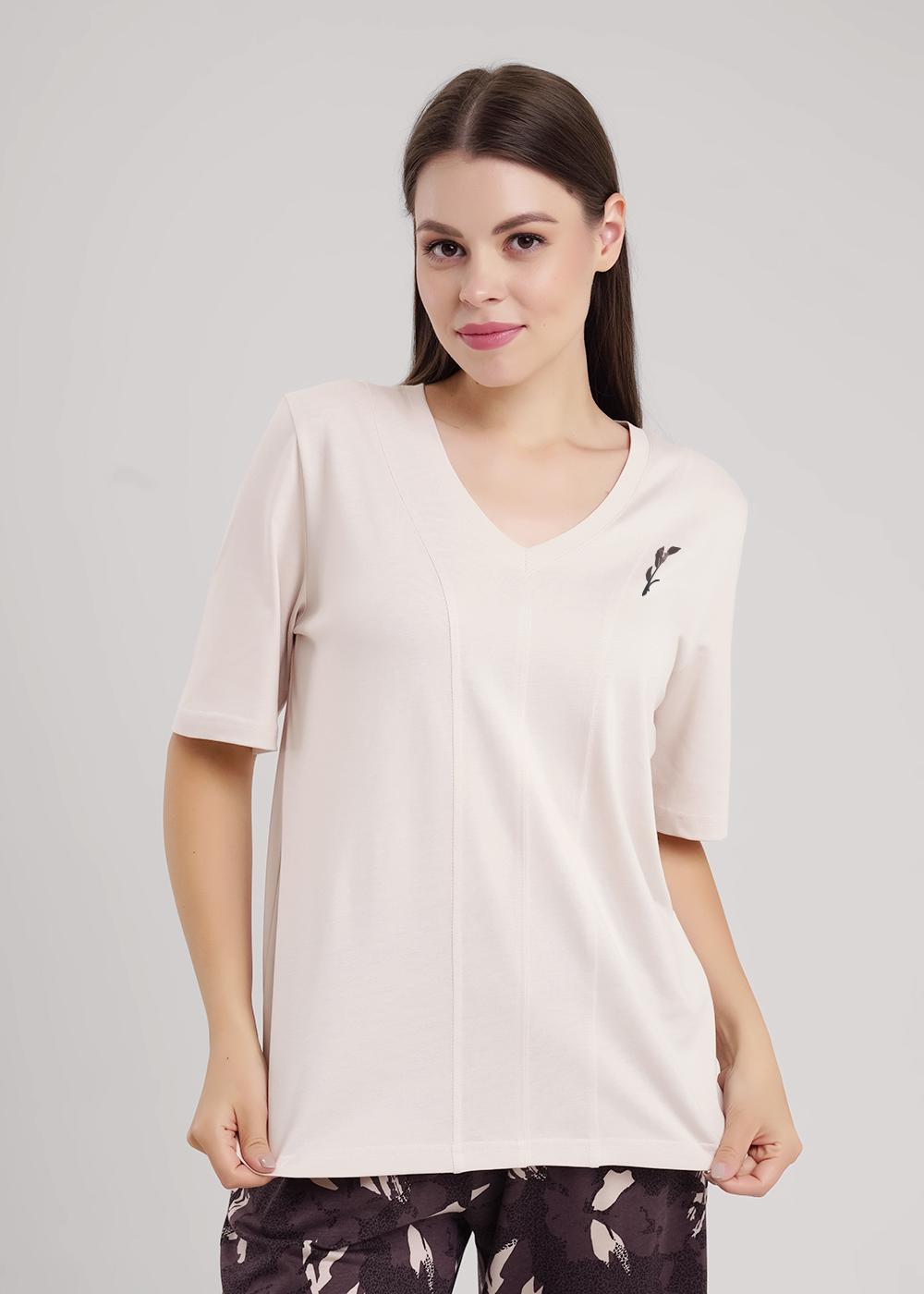 Ст.цена 2190р CLE LP15-1181/2 Пижама женская LP15-1181/2 св.бежевый/кофейный