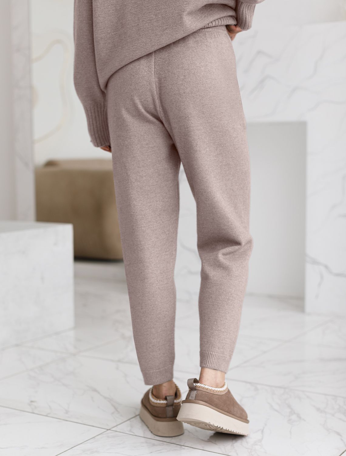 Ст.цена 2450р Брюки из пряжи с кашемиром D38.013 макиато меланж