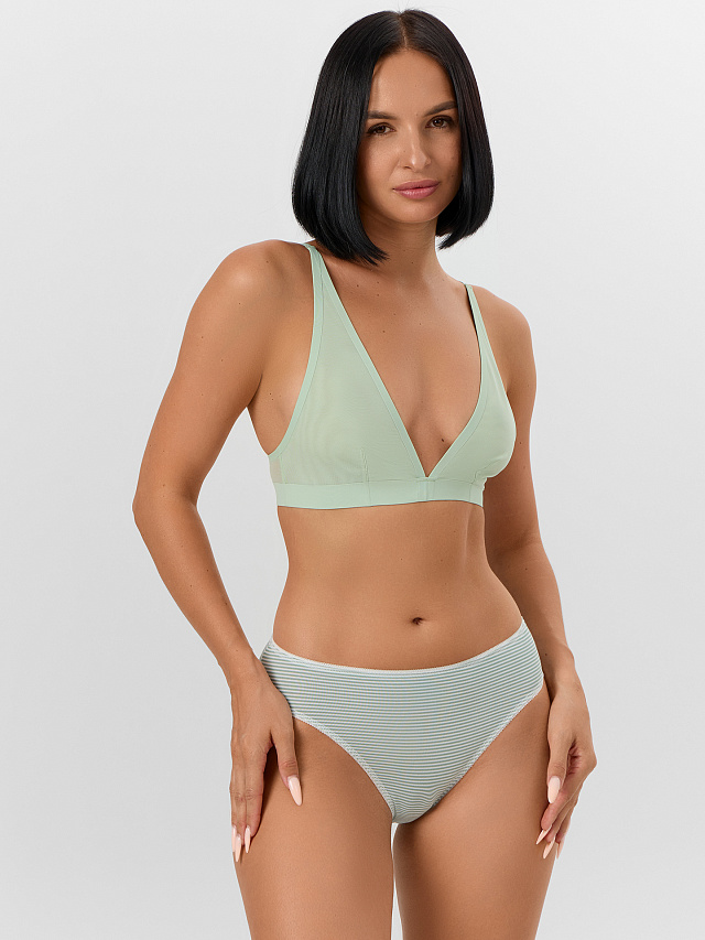 Трусы женские классические в зеленую полоску