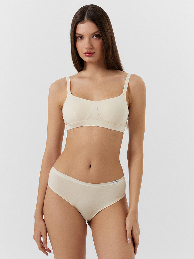 Трусы слипы женские кремовые