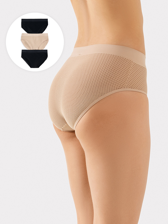 Трусы женские классические мультипак (3 шт.) в бежевом цвете