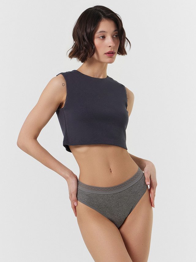 Трусы слипы женские серые