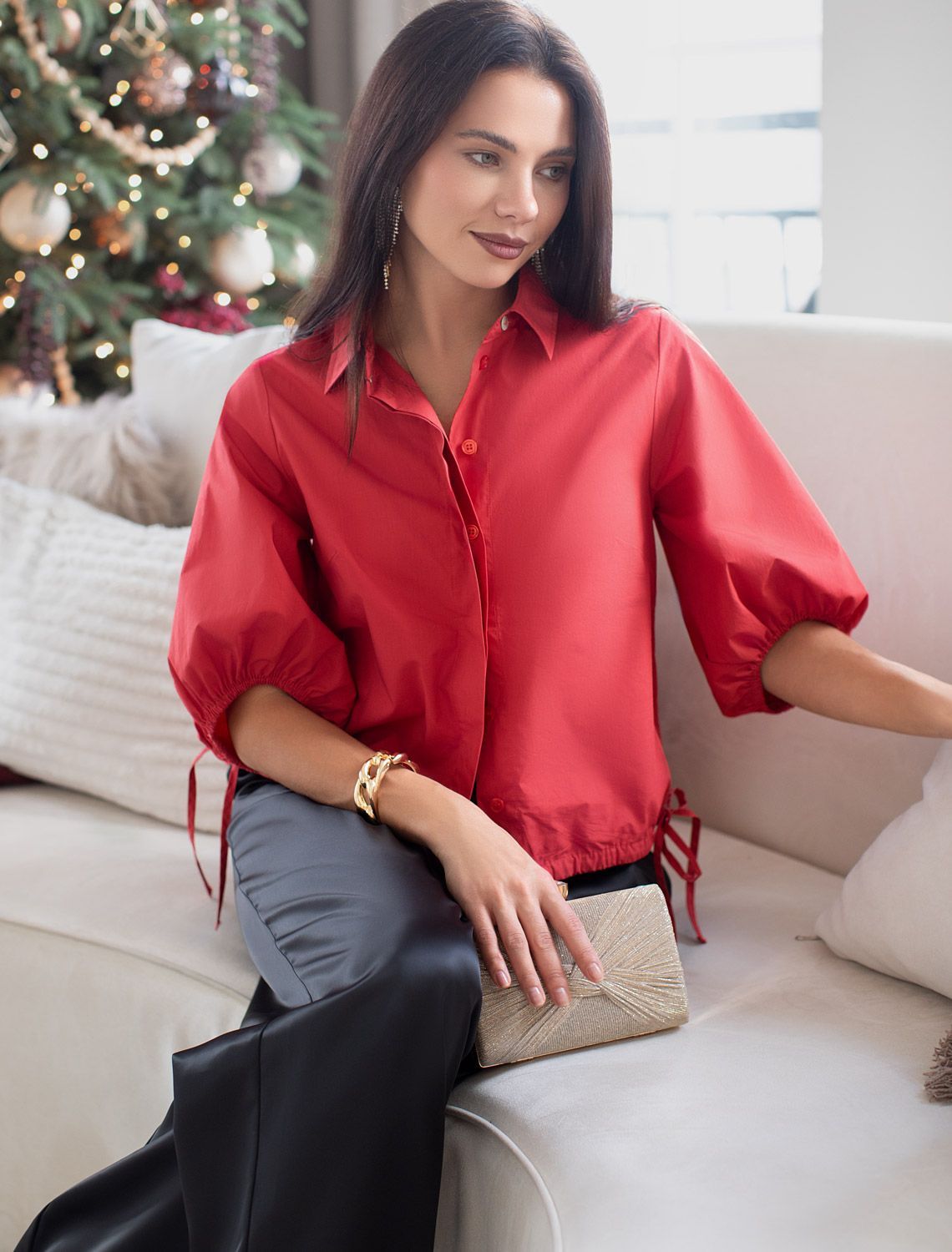 Блузка из легкого хлопкового поплина