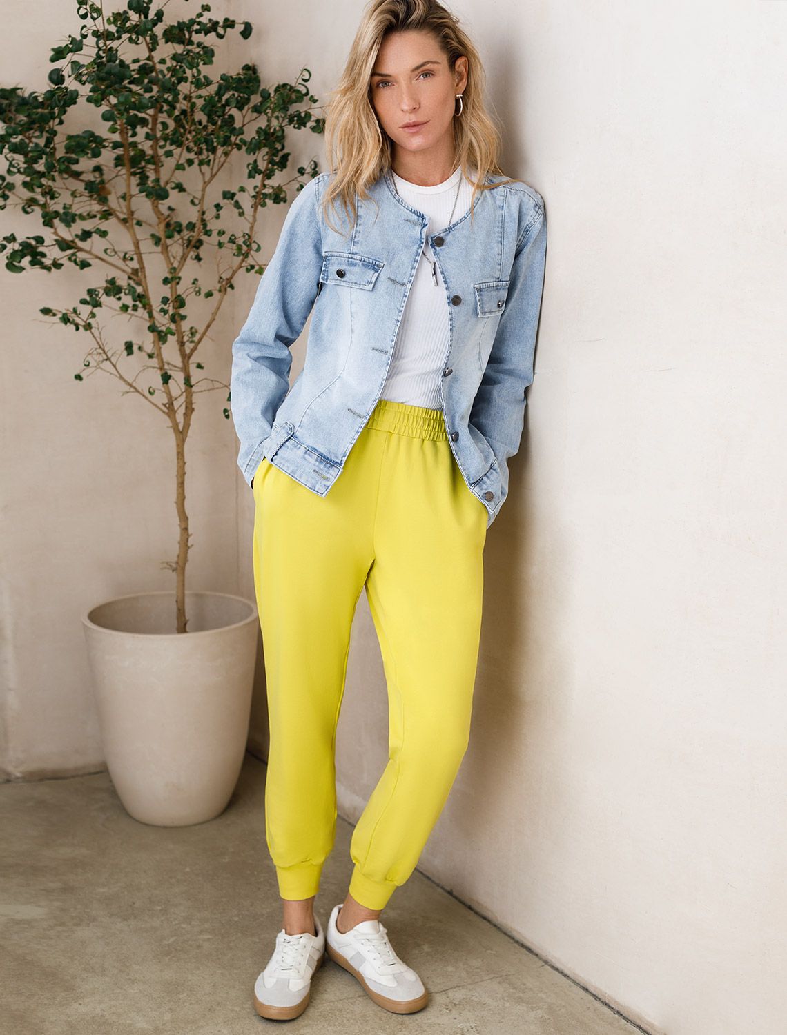 Брюки из тонкого футера с эластаном