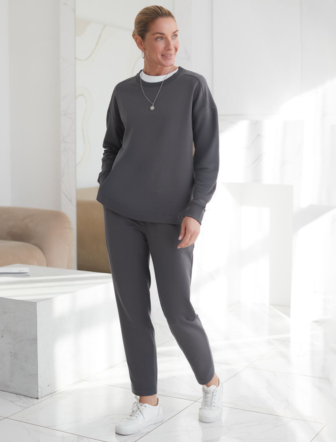 Брюки из облегченного футера с эластаном