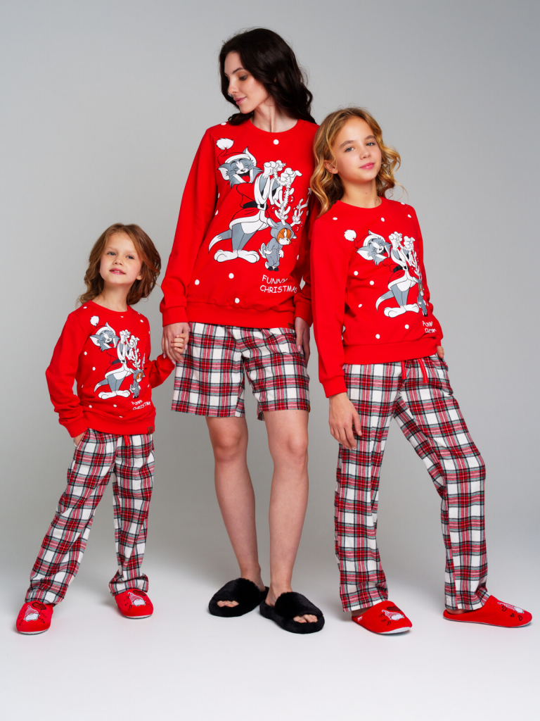 Толстовка трикотажная для девочек красный,белый 42346008