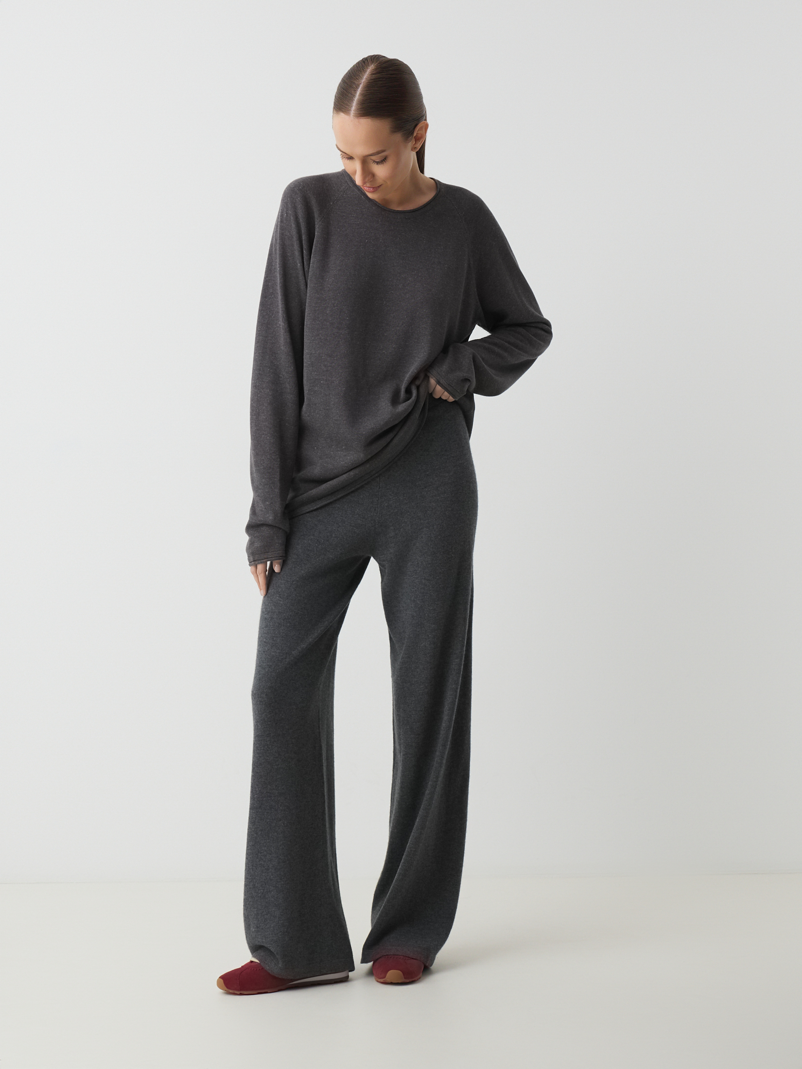 Женские широкие брюки MAISON DAVID 4491602, серый