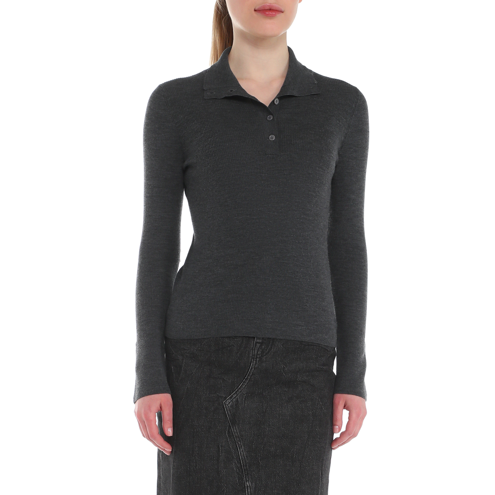 Женский джемпер поло MAISON DAVID 4090161, темно-серый