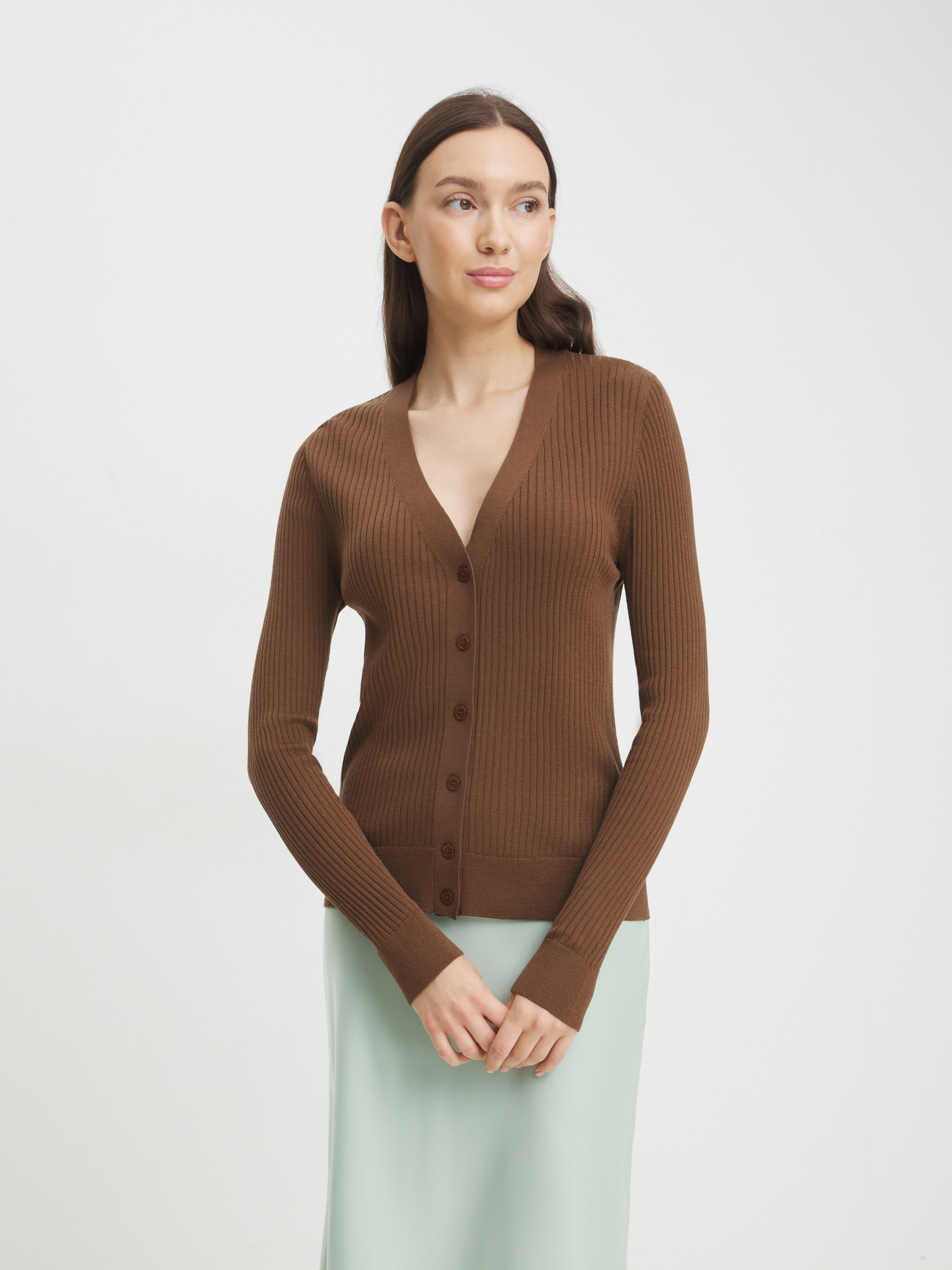 Женский кардиган MAISON DAVID 4332668, коричневый