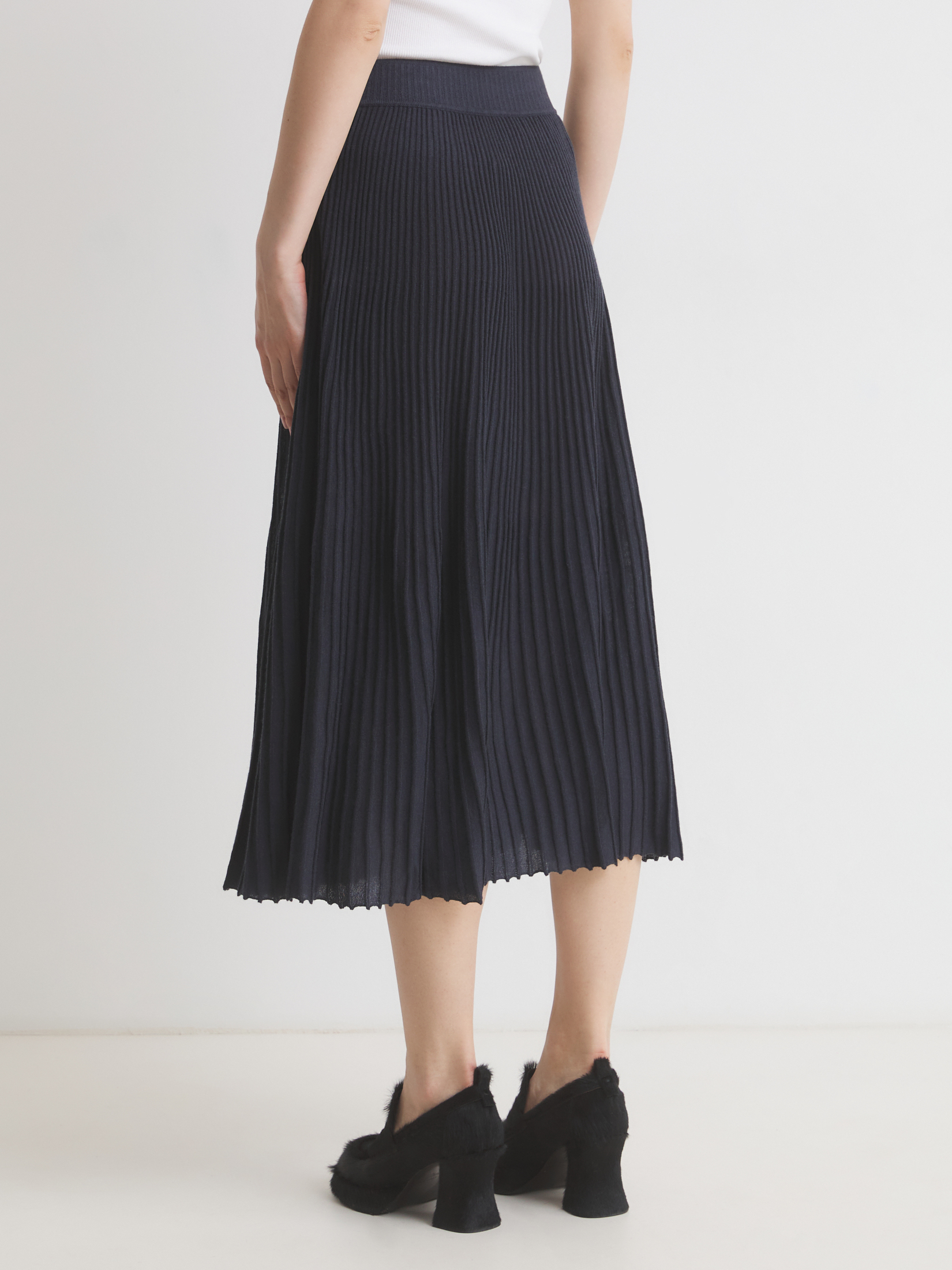 Плиссированная юбка MAISON DAVID 4536577, серо-синий