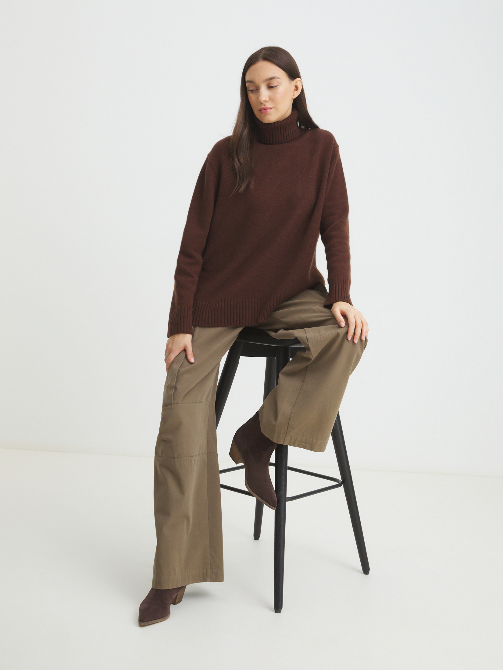 Женский свитер MAISON DAVID 4309194, темно-коричневый