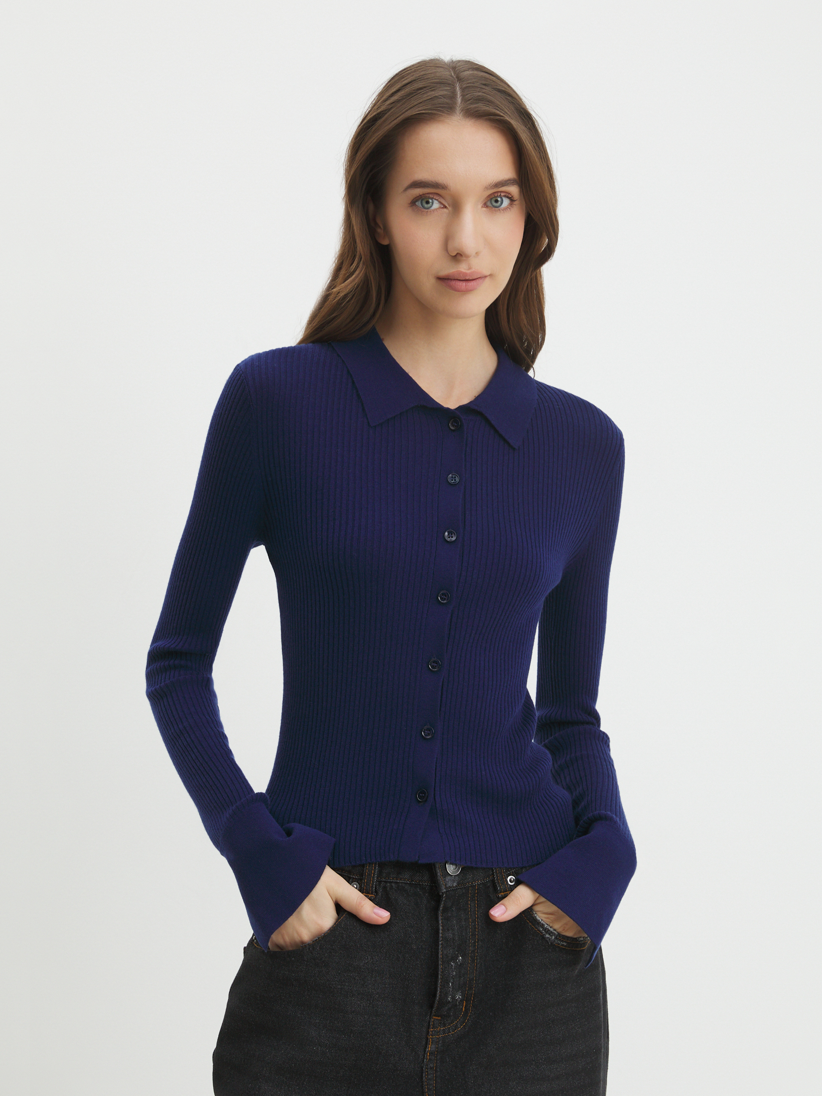 Женский кардиган MAISON DAVID 4451135, фиолетово-синий