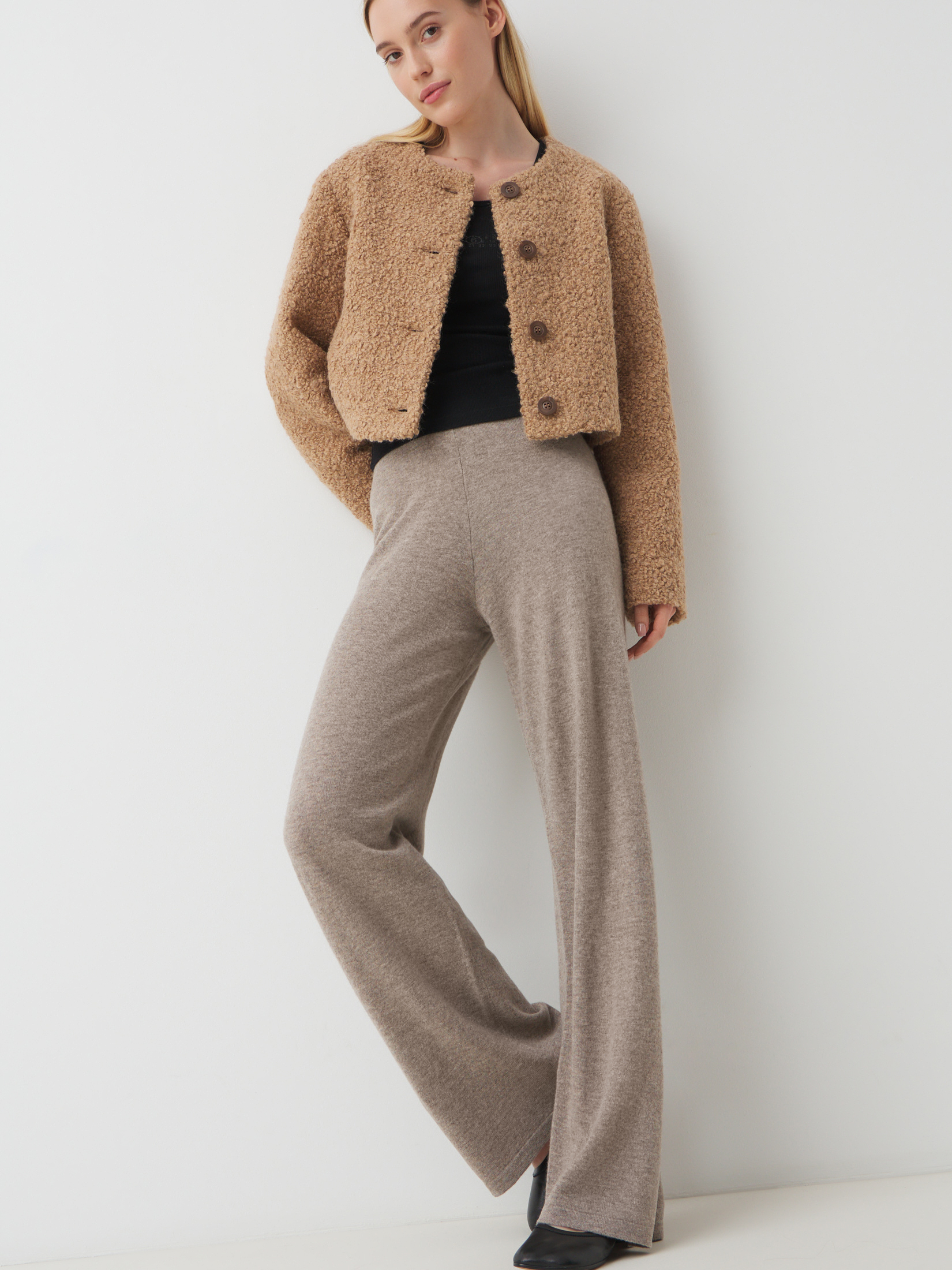 Женские широкие брюки MAISON DAVID 4491605, серо-бежевый